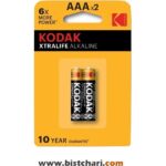 باتری نیم قلمی آلکالاین مدل (AAA) Xtralife Alkaline برند کداک Kodak